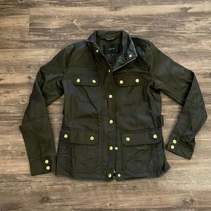 J. Crew waxed cotton field jacket with gold hardware
